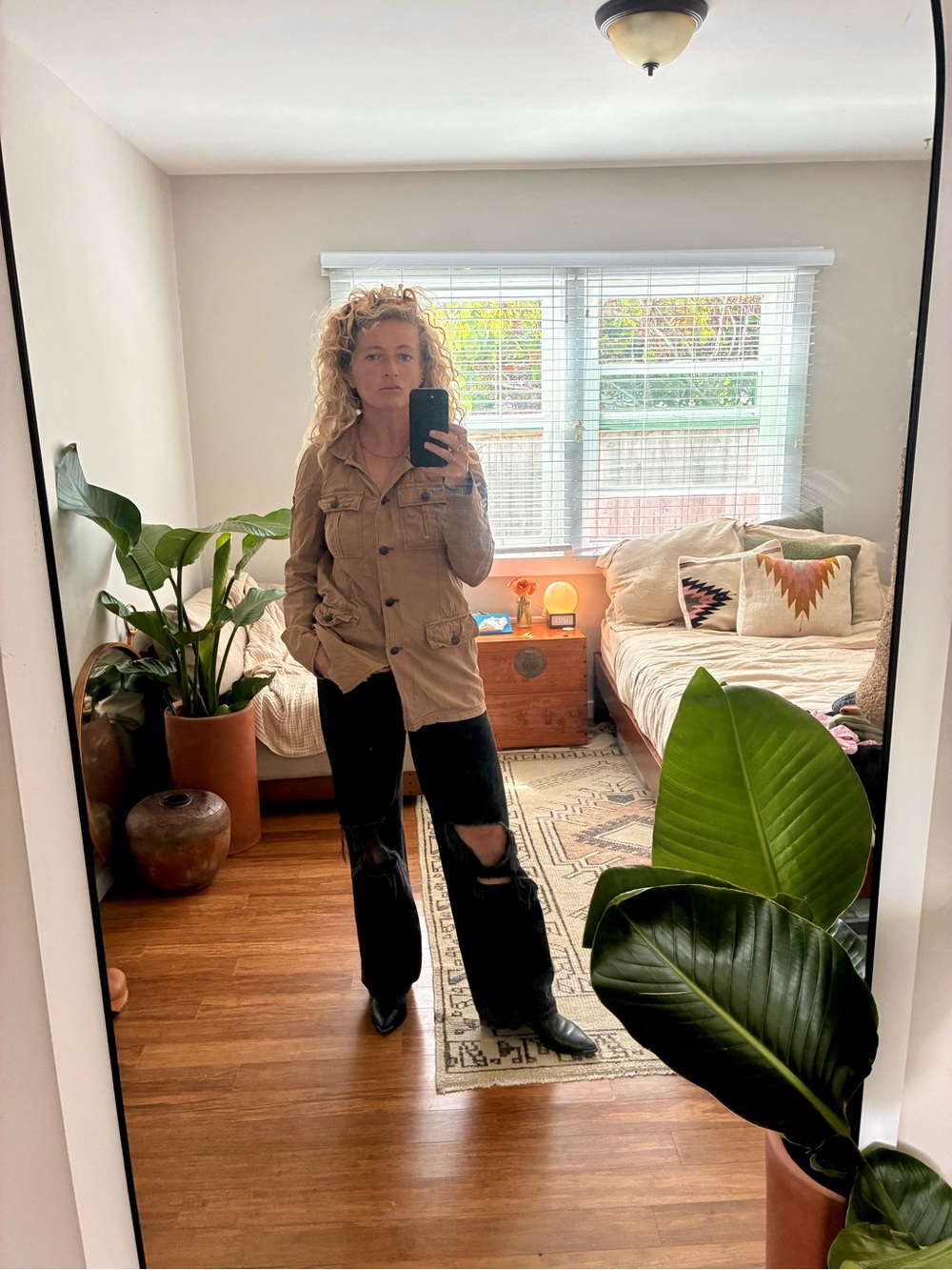 Tan Utility Jacket - Lightweight Button Front